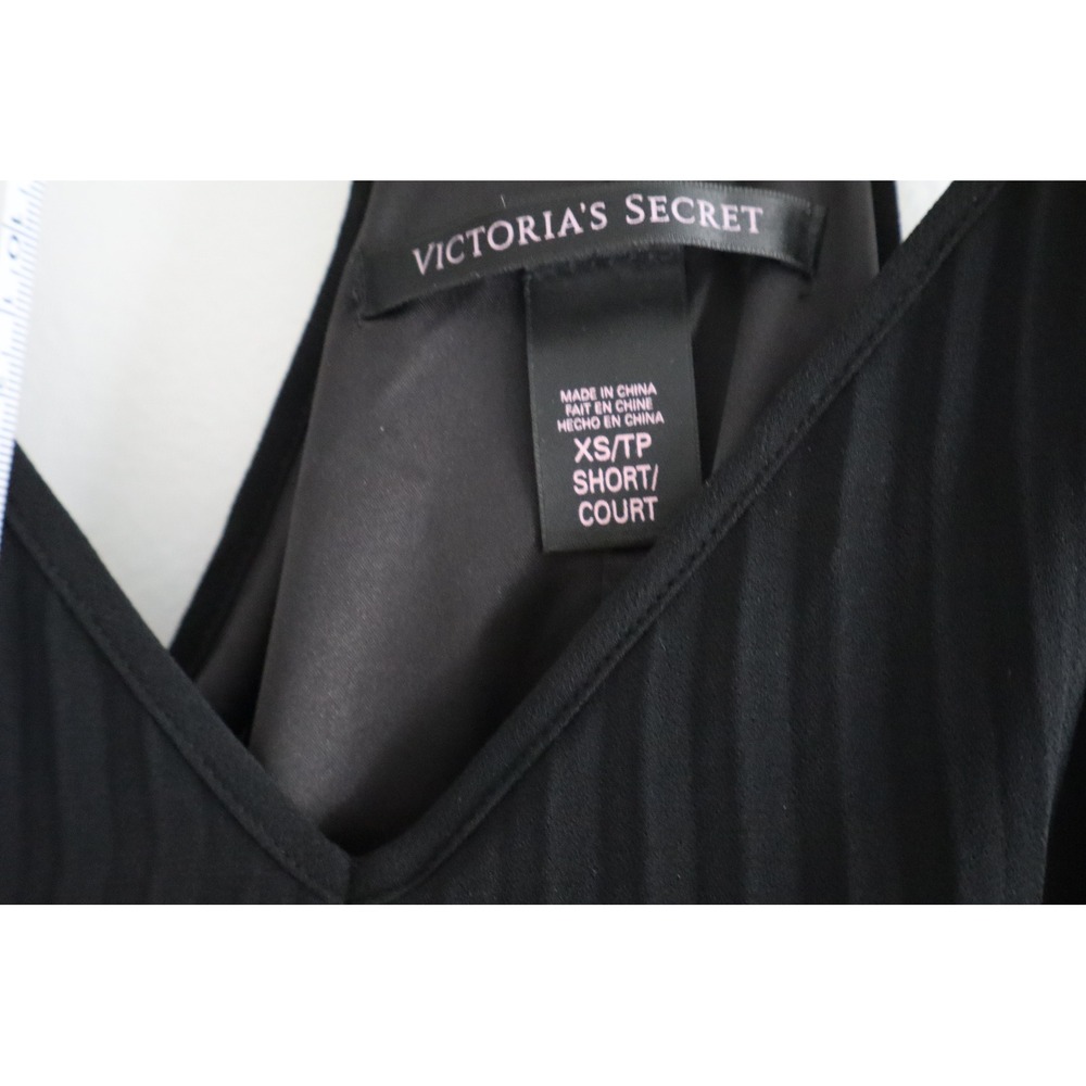 Victorias Secret Women Black Pleated Maxi Dress size XS Short Adjustable Straps - Picture 5 of 9